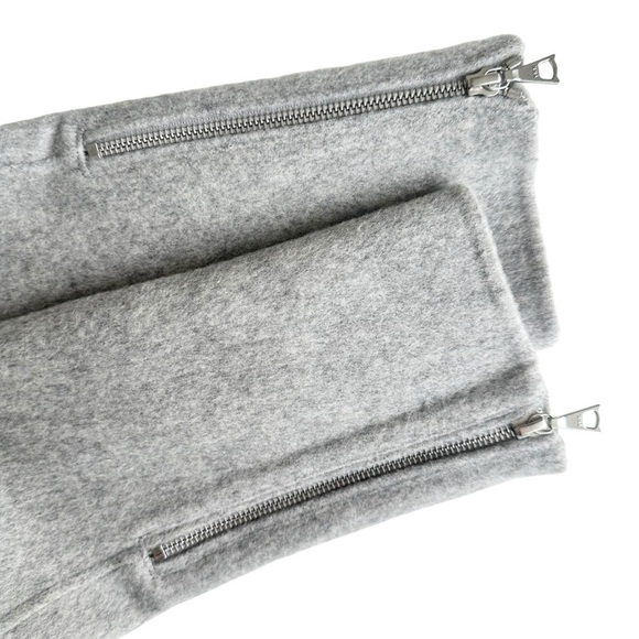 NWT Theory wool cashmere moto jacket zip snap buckle belt gray Tralsman DF large - Picture 7 of 16